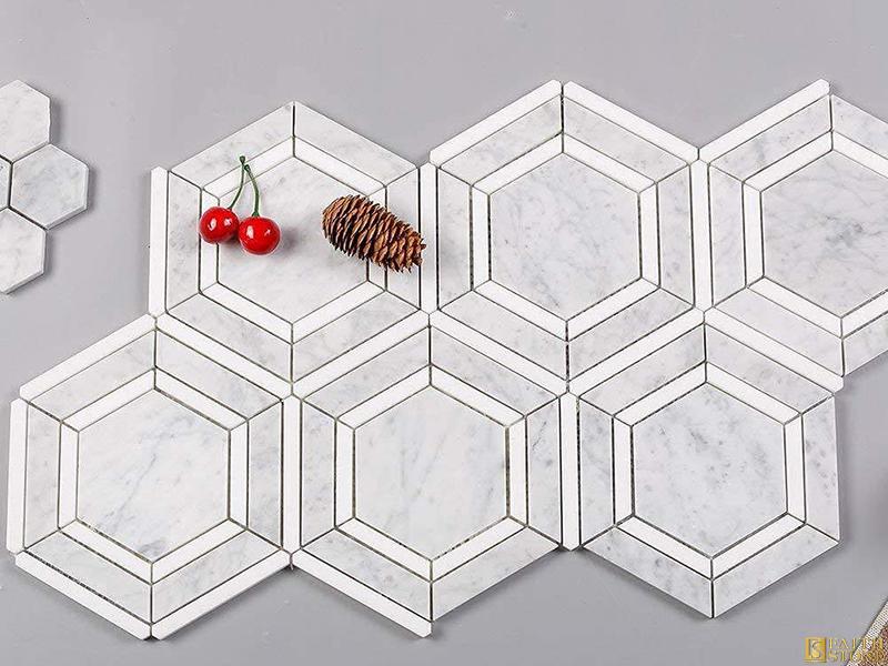 Hexagon-Waben-Marmor-Mosaik