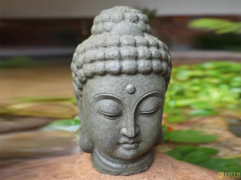Buddha-Kopf-Skulptur
