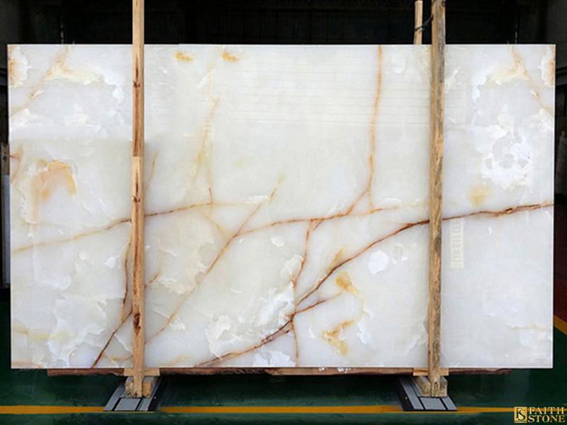 Goldadern Weiße Kristall-Onyx-Marmorplatte