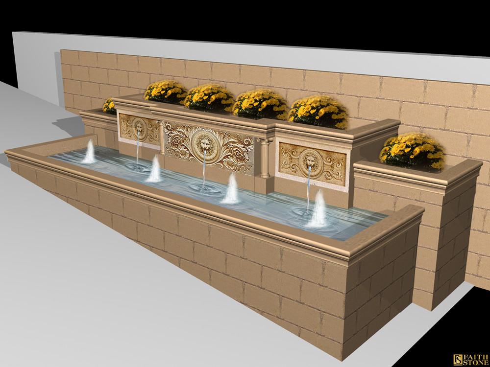 Wasserbrunnen-Rendering-Design