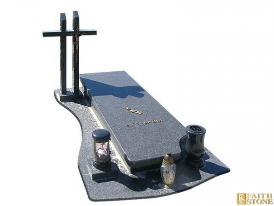 Black granite tombstones